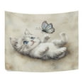 thumbnail image 3 of WOBOGO Cat Plays with Butterfly Tapestry 80×60in Home Living Room Bedroom Wall Hanging Ornaments, 3 of 10