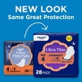 thumbnail image 3 of Equate Ultra Thin Pads with Flexi-Wings, Overnight Absorbency, Size 4, 28 Count, 3 of 12