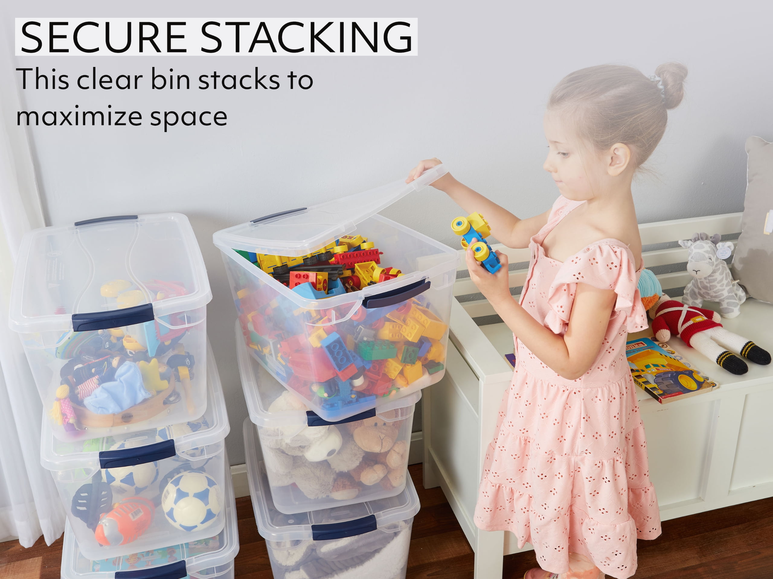 Home Depot Plastic Tote Bins With Lids Qt Hinged Sterilite 30