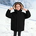 thumbnail image 5 of CPNG Kids Plush Lined Jacket Long Warm Puffer Jacket Winter Windproof Waterproof Parka Snow Coat Boys Warm Thicken Fleece Tops Girls Sherpa Outdoor Tops, 5 of 8
