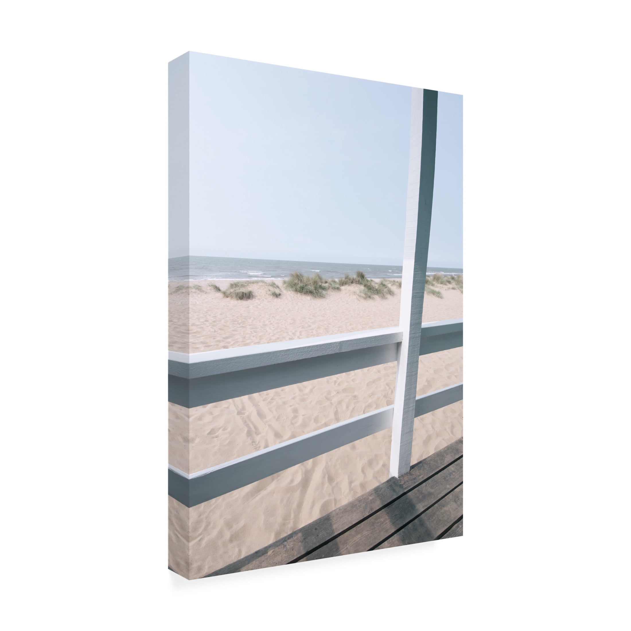 Canvas Wall Art - Tom Quartermaine 'View from Beach Hut' Wall Art for Living Room, Bedroom, or Office Décor by Trademark Fine Art - 30 x 47 Inches
