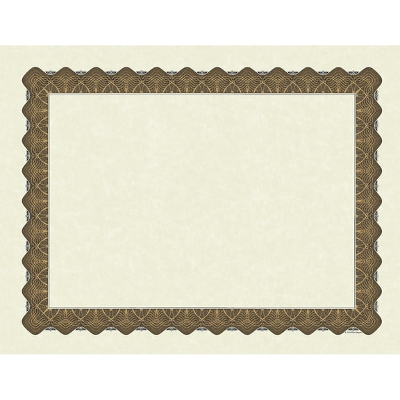 Great Papers! Metallic Border Printed Parchment Certificates, 8 1/2" x 11", Gold, Pack of 25