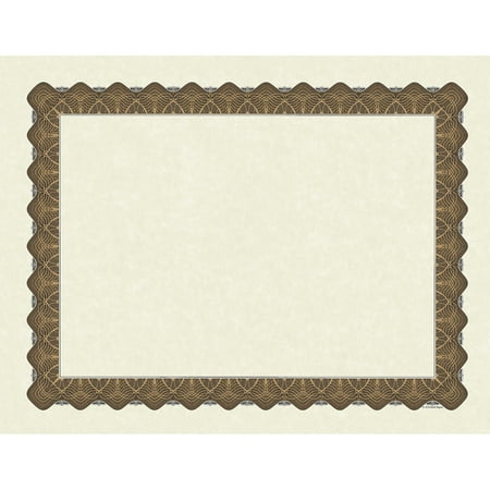 Great Papers! Metallic Border Printed Parchment Certificates, 8 1/2" x 11", Gold, Pack of 25