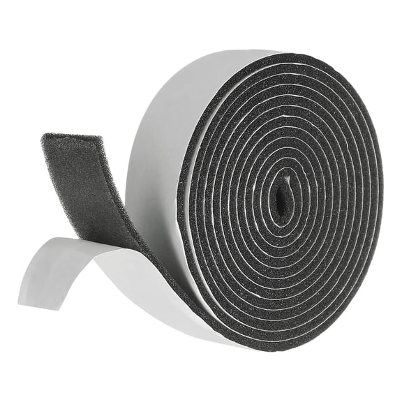 Weather Stripping Door Seal, 1" x 1/8" Adhesive Foam Tape Seal Soundproof Insulation Strips for Door Frame Window Gaps (6.5 Feet)