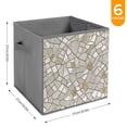 thumbnail image 2 of Set of 6 Collapsible Oxford Fabric Storage Cubes with Handles, Foldable Closet Organizer Bins for Clothes, Toys, Shelves, Home & Kitchen Mosaic Tile Print, 2 of 7