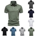 thumbnail image 4 of WREESH Men's Lapel Collar Button Henley T-Shirts Solid Color Short-Sleeved Fashionable Tops Gray, 4 of 5