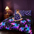thumbnail image 4 of Manfei Fantasy Dragon Animals 7-Piece Twin Bedding,Vintage Stars Moon Bedding Comforter Set,Blue Purple,Black Reversible, 4 of 6