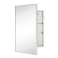 thumbnail image 2 of 16.5'' x 24'' Polished Nickel Recessed and Surface Mount Bathroom Medicine Cabinet with Mirror Square Cornered Metal Framed Rounded Rectangle Medicine Cabinet Mirror, 2 of 10