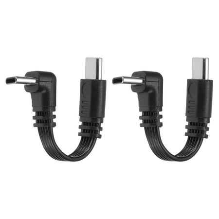 Uxcell 2 Pack Flat USB C Cable, 2 Inch 90 Degree USB C to USB C Adapter Silicone 480Mbps Speed Type-C Extension Flat Cables for Phone Tablet Laptop Car Chargers