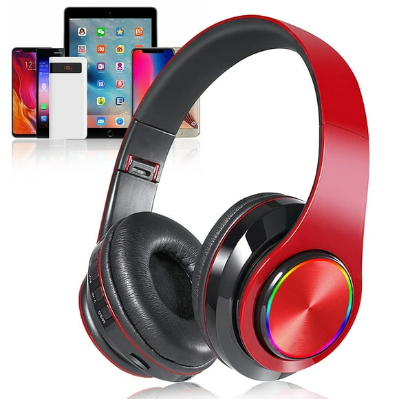 Auriculares Bluetooth Over Ear YTDTKJ, plegables y con LED estéreo