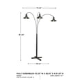 thumbnail image 5 of Signature Design by Ashley Sheriel Metal Arc Floor Lamp, Black, Adjustable 3-Light Floor Lamp with Dimmer Switch, 5 of 5