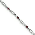 thumbnail image 1 of 925 Sterling Silver Rhodium-plated Composite Ruby and Diamond Bracelet, 1 of 2