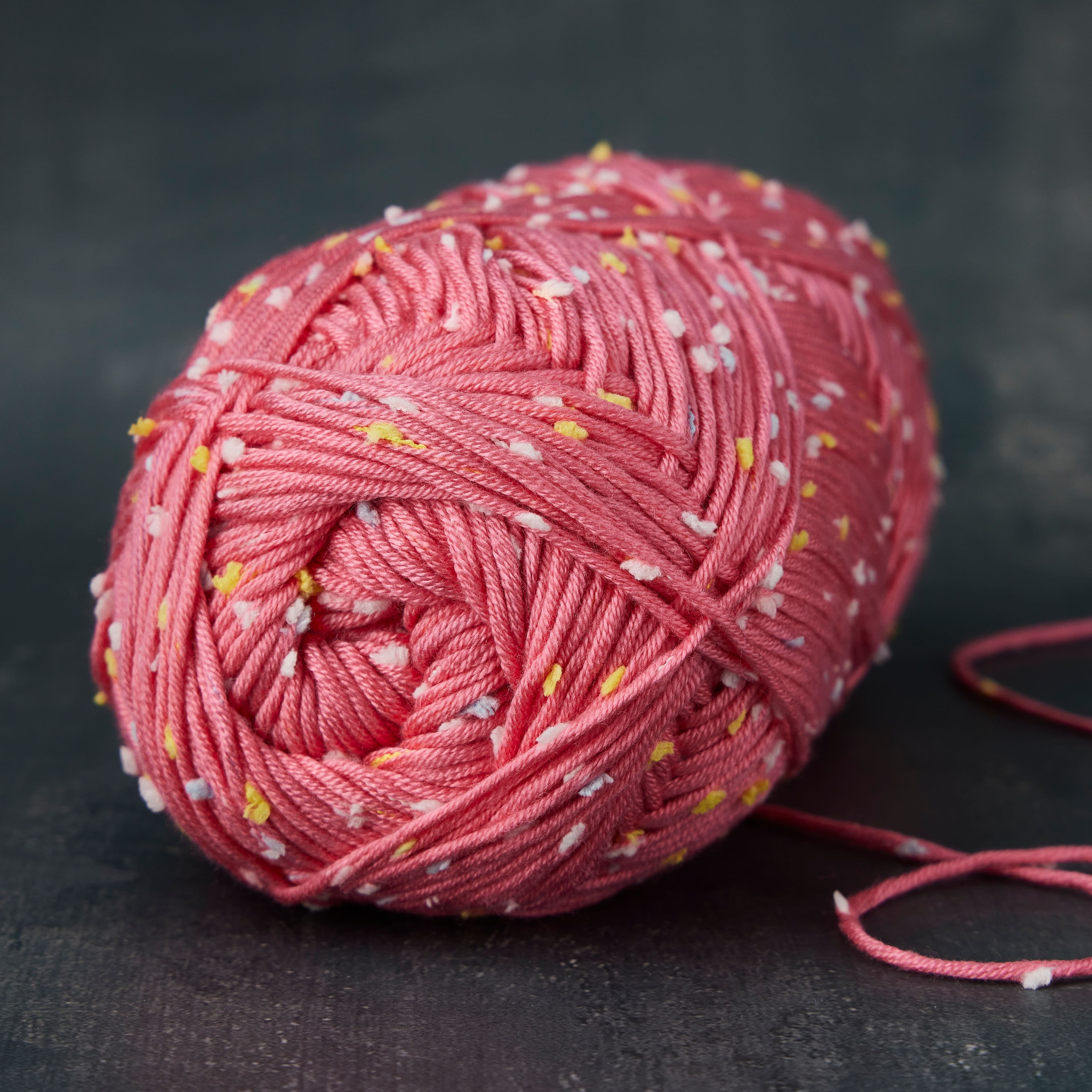 Loops & Threads Flecks Yarn - Yarn for Knitting, Crochet, Weaving, Arts & Crafts - Deco Rose, Bulk 18 Pack