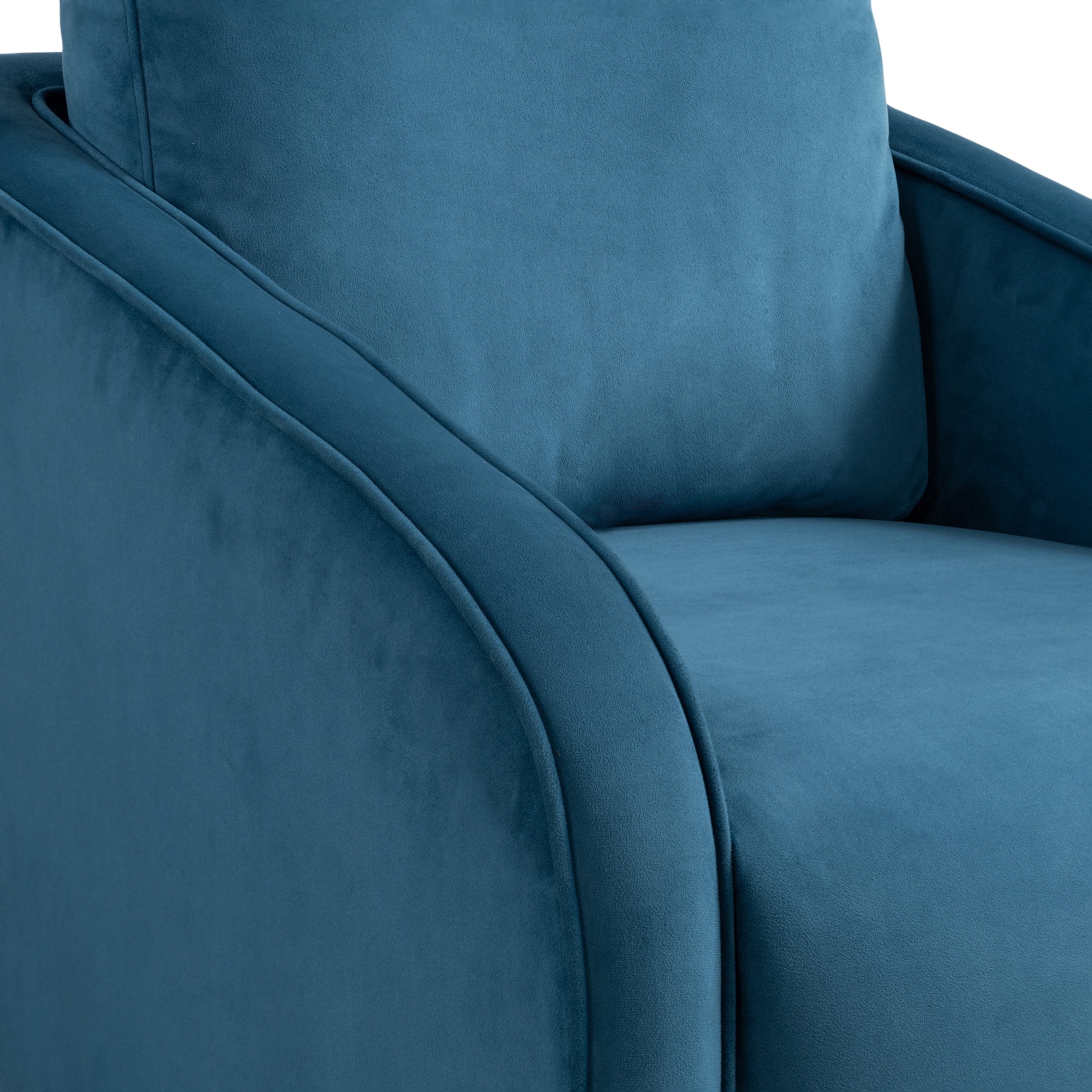 Studio Living Lychford Boho Swivel Accent Chair, Blue Velvet Fabric
