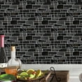thumbnail image 4 of 5 Sheet Peel and Stick Backsplash Waterproof Stone Backsplash Tile Marble Self Adhesive Peel and Stick on Backsplash for Kitchen Bathroom Fireplace Cabinet 4"x8" Black, 4 of 8