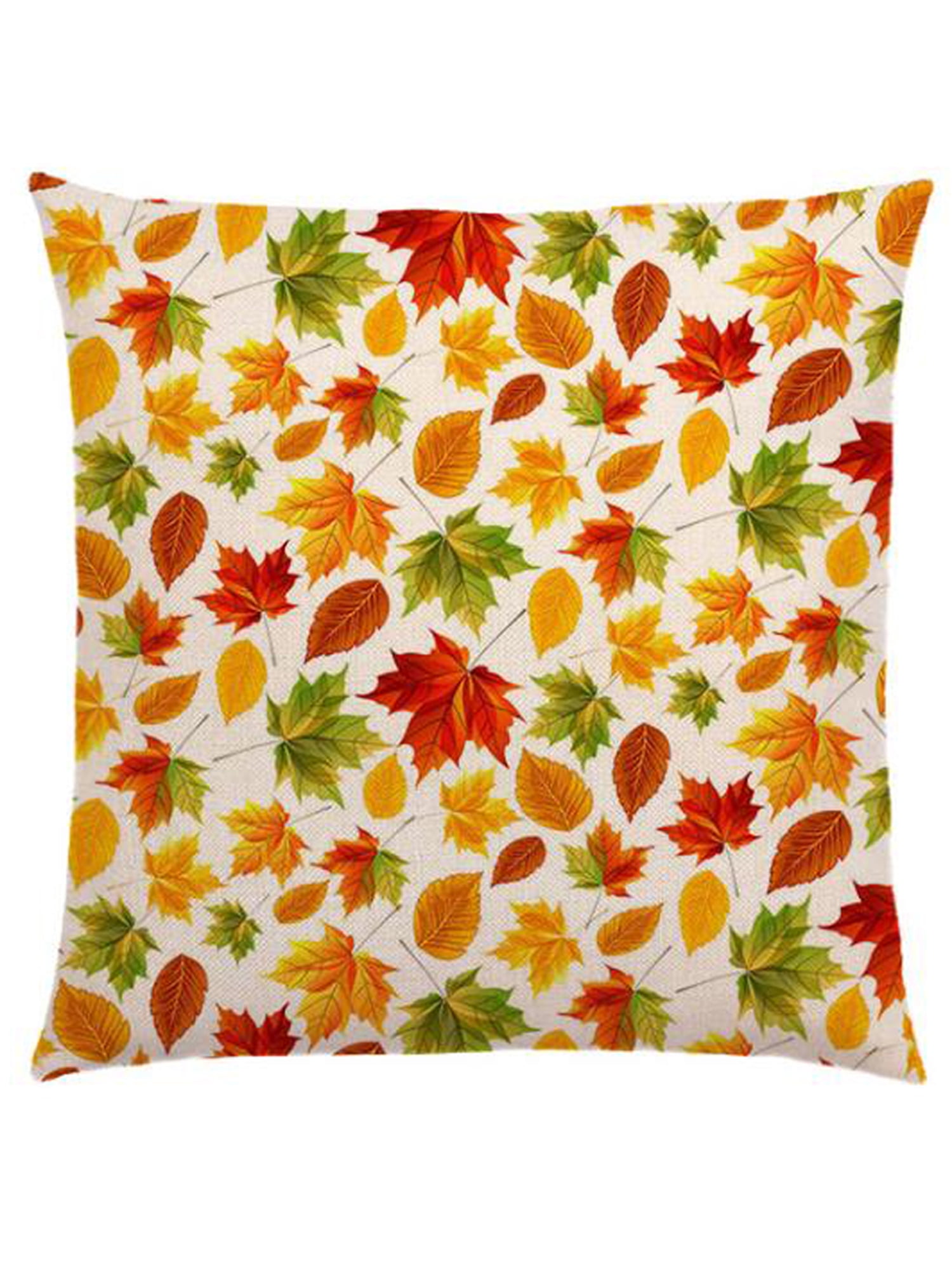 Thanksgiving Maple Leaf Print Cushion Cover Square Soft ...