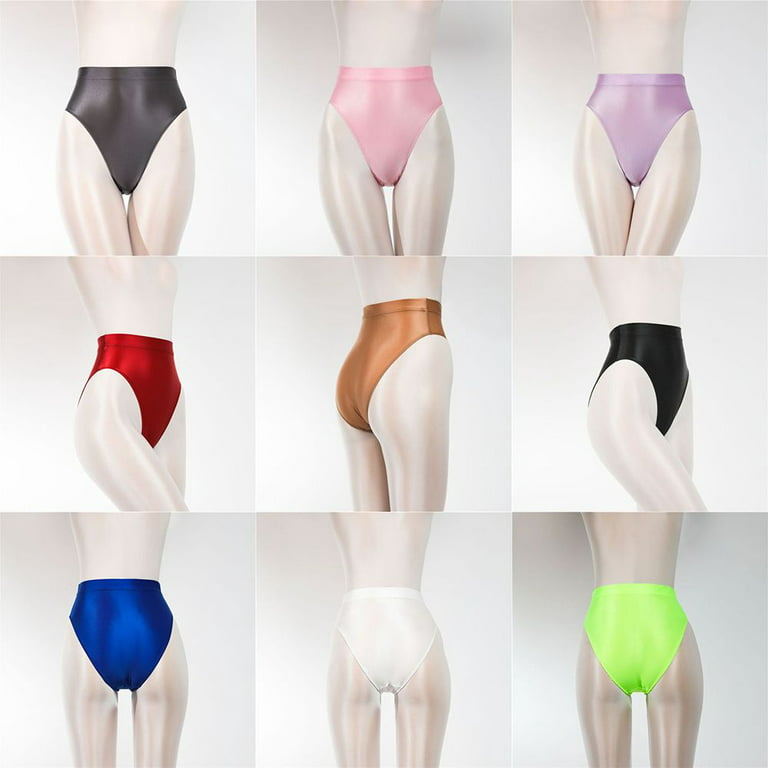 Ultra-thin Sexy Gloss Shiny Satin Shorts Women Panties Mens Underwear  Briefs Knickers BROWN XL 