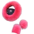 thumbnail image 5 of Universal Luxury Synthetic Wool Steering Wheel Cover with Parking Brake Cover and Gear Shift Knob Cover, 3 in 1(Pink), 5 of 5