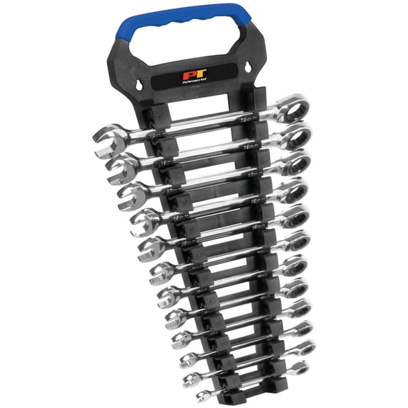 Performance Tool W30642 12pc Metric Combo Ratcheting Wrench Set | Premium Drop Forged Chrome Vanadium Steel | Corrosion Resistant Finish | Sizes: 8 to 19mm, Black