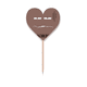 thumbnail image 1 of Aburrida Brown emoción Stare cerrada Etiqueta del corazón de la bandera del palillo de dientes, 1 of 3