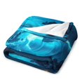 thumbnail image 3 of NIANHE beach wave planet blanket, comfortable and soft, warm casual blanket, printed design, winter sofa dormitory home decoration, must-have travel product. Size is 50x60 inches., 3 of 9