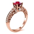 thumbnail image 2 of Limited Time Sale: Antique Vintage Design 1.25 Carat Red Ruby and Diamond Engagement Ring in 10k Rose Gold for Women on Sale, 2 of 2