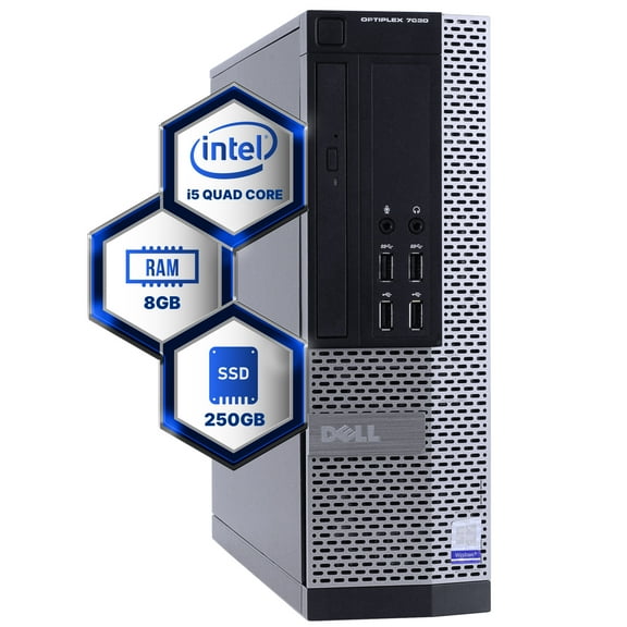Dell Optiplex 7020 Desktop Computer | Quad Core Intel i5 (3.2) | 8GB DDR3 RAM | 250GB SSD Solid State | Windows 10 Professional | Home or Office PC