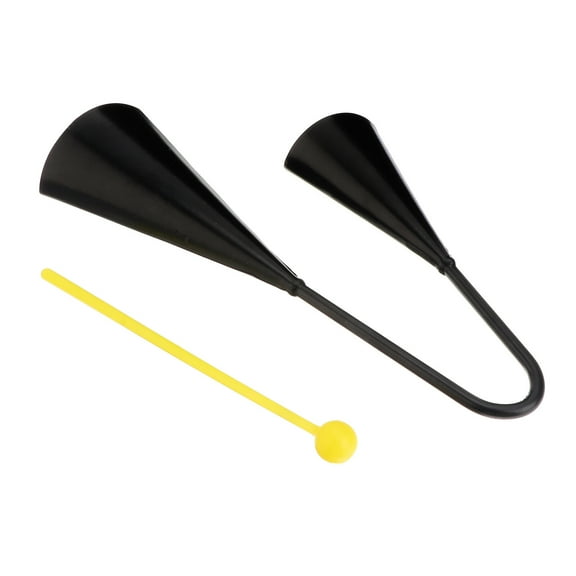 BESTYASH Sturdy Black Metal Cowbells Musical Instrument with Wood Hammer for Drum Set and Wide Applications