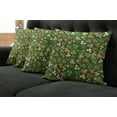 thumbnail image 5 of Ambesonne Nature Throw Pillow Cover 4 Pack, Lucky Clover, 16", Green and Orange, 5 of 5