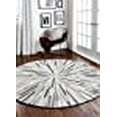 thumbnail image 3 of Bashian H112-GY-6 RND-H19 Santa Fe Collection Geometric Contemporary Leather Hand Stitched Round Area Rug, Grey - 6 ft., 3 of 6
