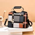 thumbnail image 5 of Women's Colorblock Plaid Pattern Pendant Decor Shoulder Bag, Crossbody Bag, Handbag, 5 of 5