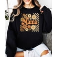 thumbnail image 2 of Trendy Mama Checkered Fall Sweatshirt for Women Orange Daisy Floral Sweater Black Sweatshirt Adult X-Large, 2 of 4