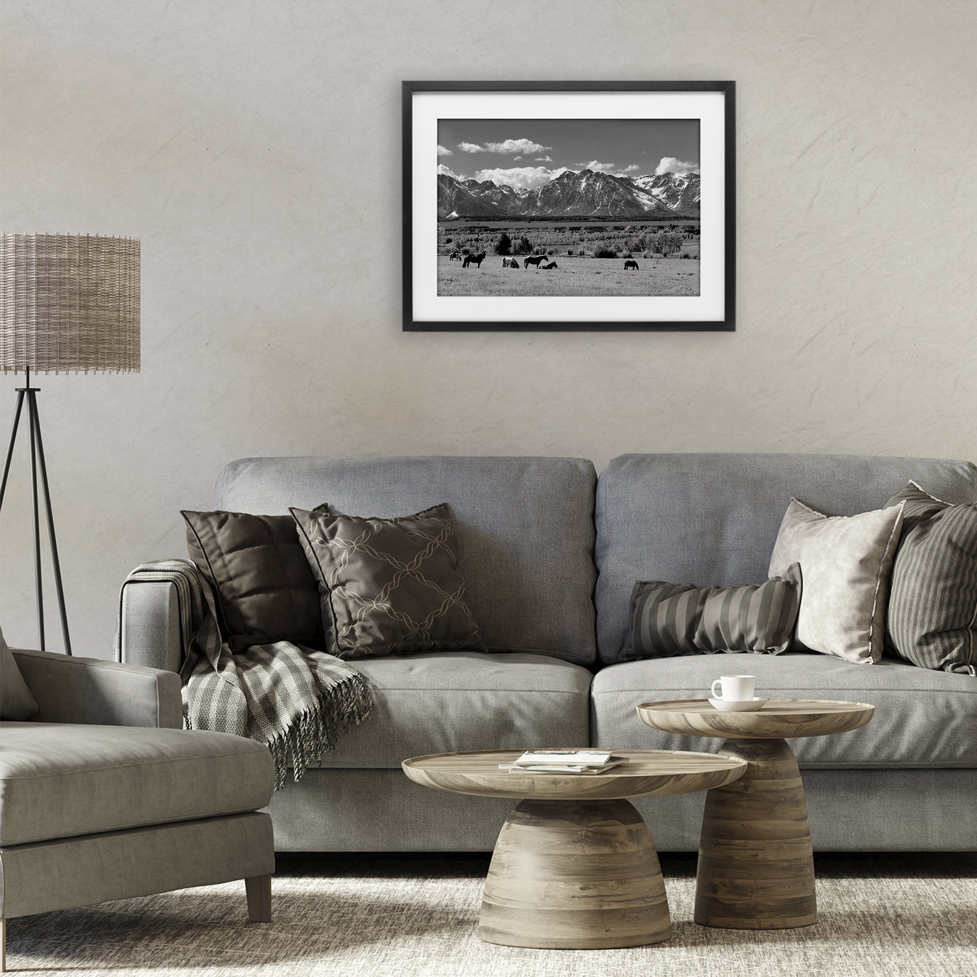 Stupell Industries Wyoming Ranch Horses Grazing Black Framed Print Under Glass, design by Steve Toole