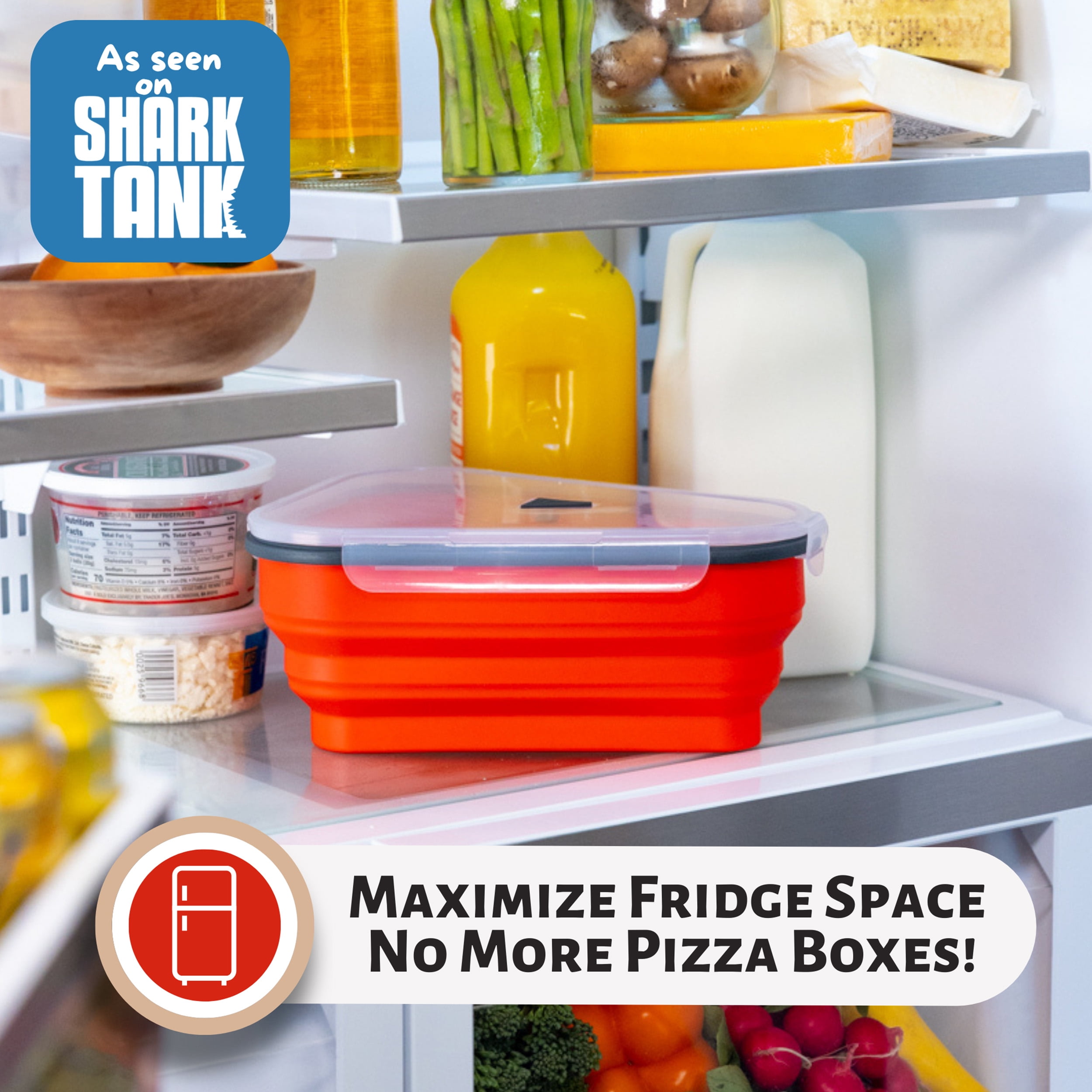 Reusable Pizza Slice Container Storage, Tray and Saver to Organize & Save  Space with BPA-Free Microwavable Heat & Shock Resistant Tempered Glass