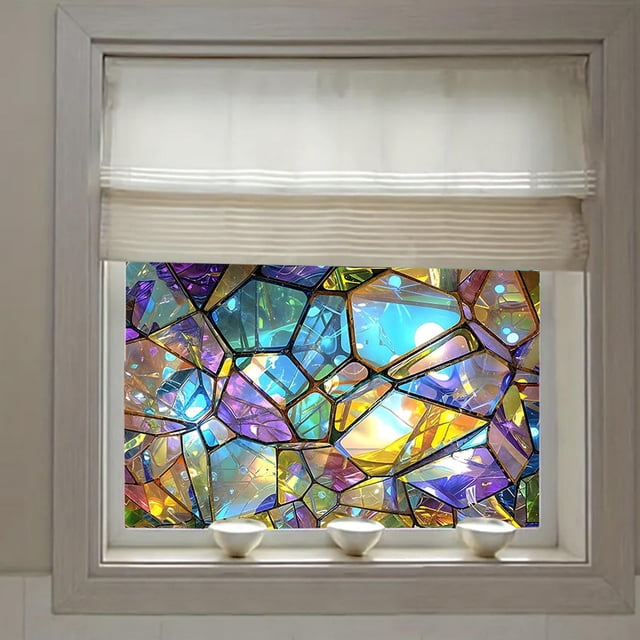 Calcomanía decorativa para ventana de arcoíris, decoración del hogar, diseño de escena, pegatina colorida para ventana, escaparate de comedor, cocina