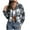 Gray, variant on ZZwxWA Women's Flannel Plaid Cropped Shacket Jacket Lapel Button Down Fall Fashion 2025 Woolen Coats Outerwear Casual Jackets