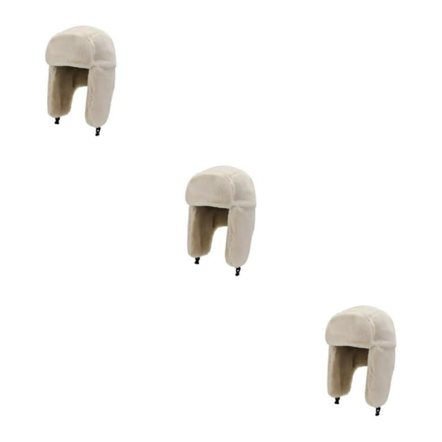 Transemion Stylish And Tear-resistant Hat For Autumn And Winter Wide Application Ski Hat beige 3Set