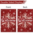 thumbnail image 6 of Christmas Welcome Garden Flag 28x40 Inch Double Sided Burlap, Snowflake Welcome Winter Yard Flag for Winter Holiday Xmas Yard Outdoor Decoration(ONLY FLAG), 6 of 6