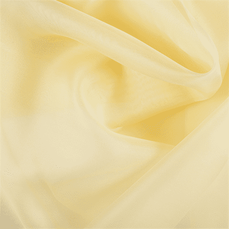 Yellow Silk Pocket Squares - Yellow Silk Organza, Fabric By the Yard