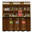 thumbnail image 3 of Ambesonne Bar Shower Curtain, Nightclub Pub Alcohol Bottles, 69"Wx84"L, Multicolor, 3 of 5
