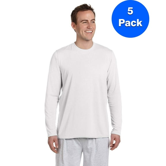 Mens Performance Long-Sleeve T-Shirt 5 Pack
