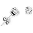 thumbnail image 2 of Solid 925 Sterling Silver large Cubic Zirconia CZ Solitaire Stud Earrings 7mm, Round Cut, 2 of 6