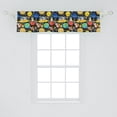 thumbnail image 2 of Ambesonne Outer Space Valance Pack of 2, Animals and Planets Fun, 54"X12", Multicolor, 2 of 2