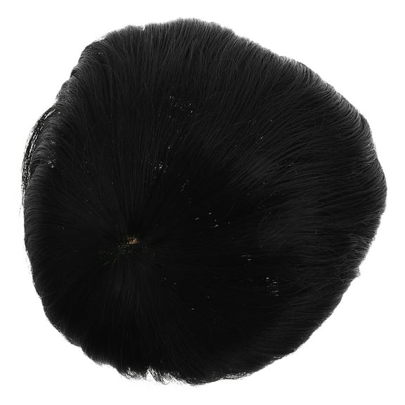 Men's Hairpiece for Hair Loss Fake Human Hair Wig, Natural Color Short Black Wig Daily Wear Fluffy and Straight Hair Replacement System