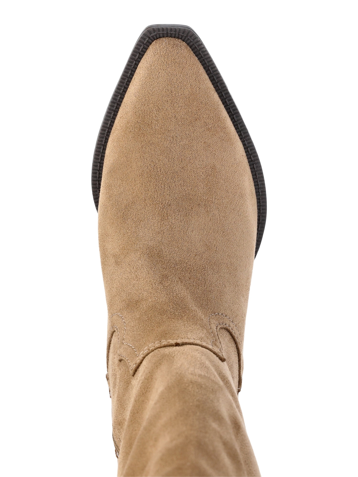 Time and Tru Women's Faux Suede Western Over The Knee Boots