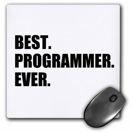 3dRose Best Programmer Ever, fun gift for talented computer programming, text, Mouse Pad, 8 by 8