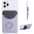 thumbnail image 2 of RIHJIN-Credit Card Holder for Back of Phone with Ring Stand Stick on Phone Wallet,Ultra-Slim Self Adhesive,RFID Blocking Ring Pocket Wallet Stick on Most Smartphones(Finger Ring Gray), 2 of 4