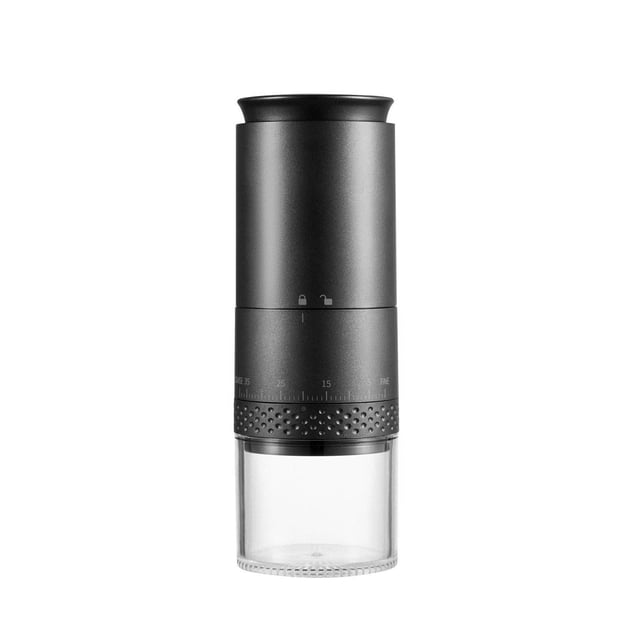 Molinillo de café eléctrico con rebabas de , molinillo de café manual USB desmontable, práctico molino de café para viajes, campamentos, Negro