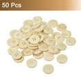 thumbnail image 3 of Uxcell 50Pack Wooden Buttons 25mm 4 Hole Round Wood Sewing Button Craft, Natural Wood, 3 of 4