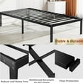 thumbnail image 3 of Queen Bed Frame 14 inch Heavy Duty Metal Platform Bedroom Frame with Storage Space, Steel Slat Support, Black, 3 of 7